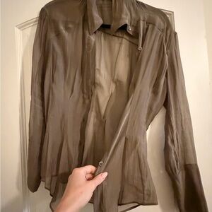 Zara Beige Sheer Blouse